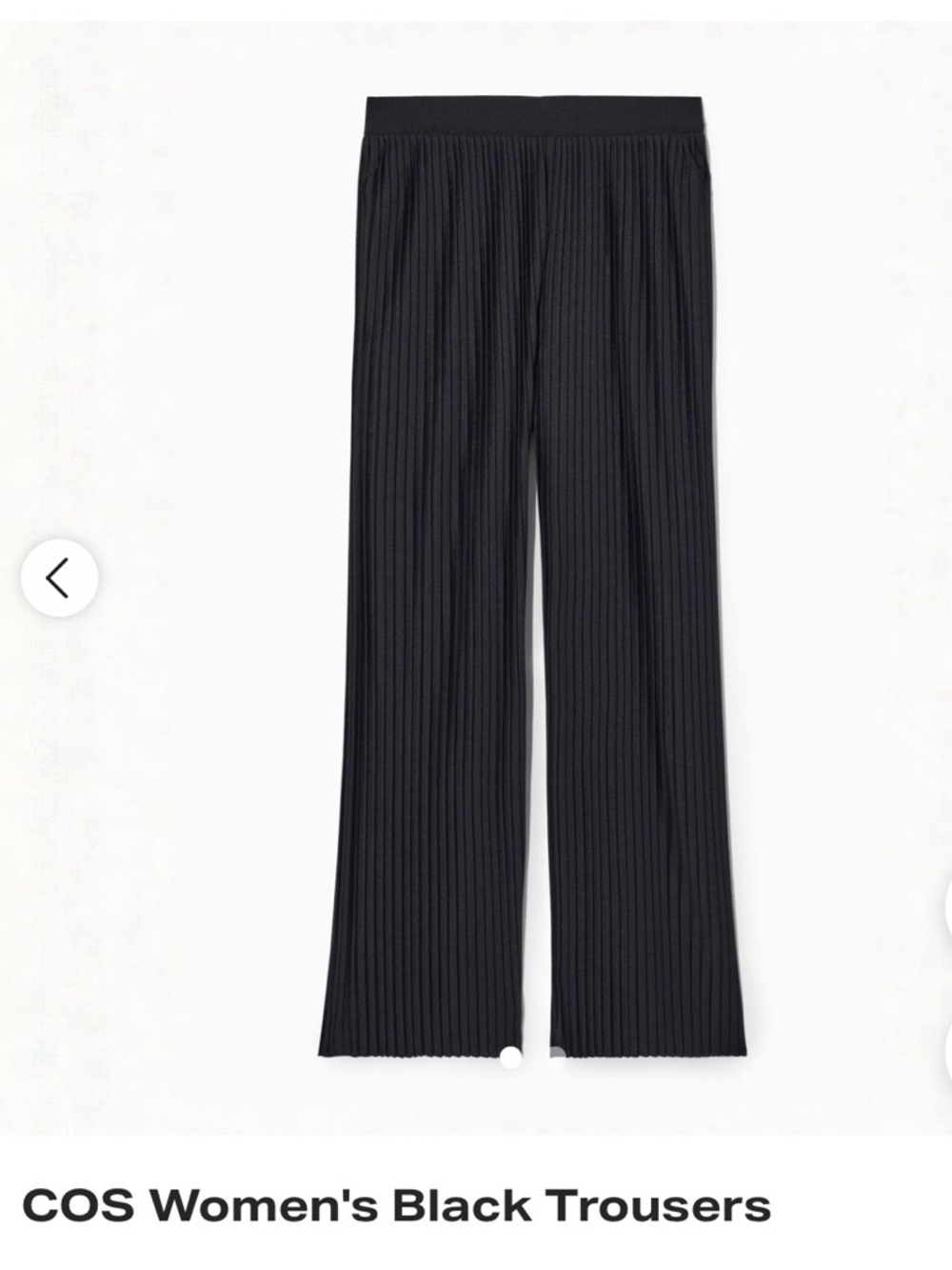 COS Black Pleated Wide-Leg Pants